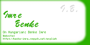 imre benke business card